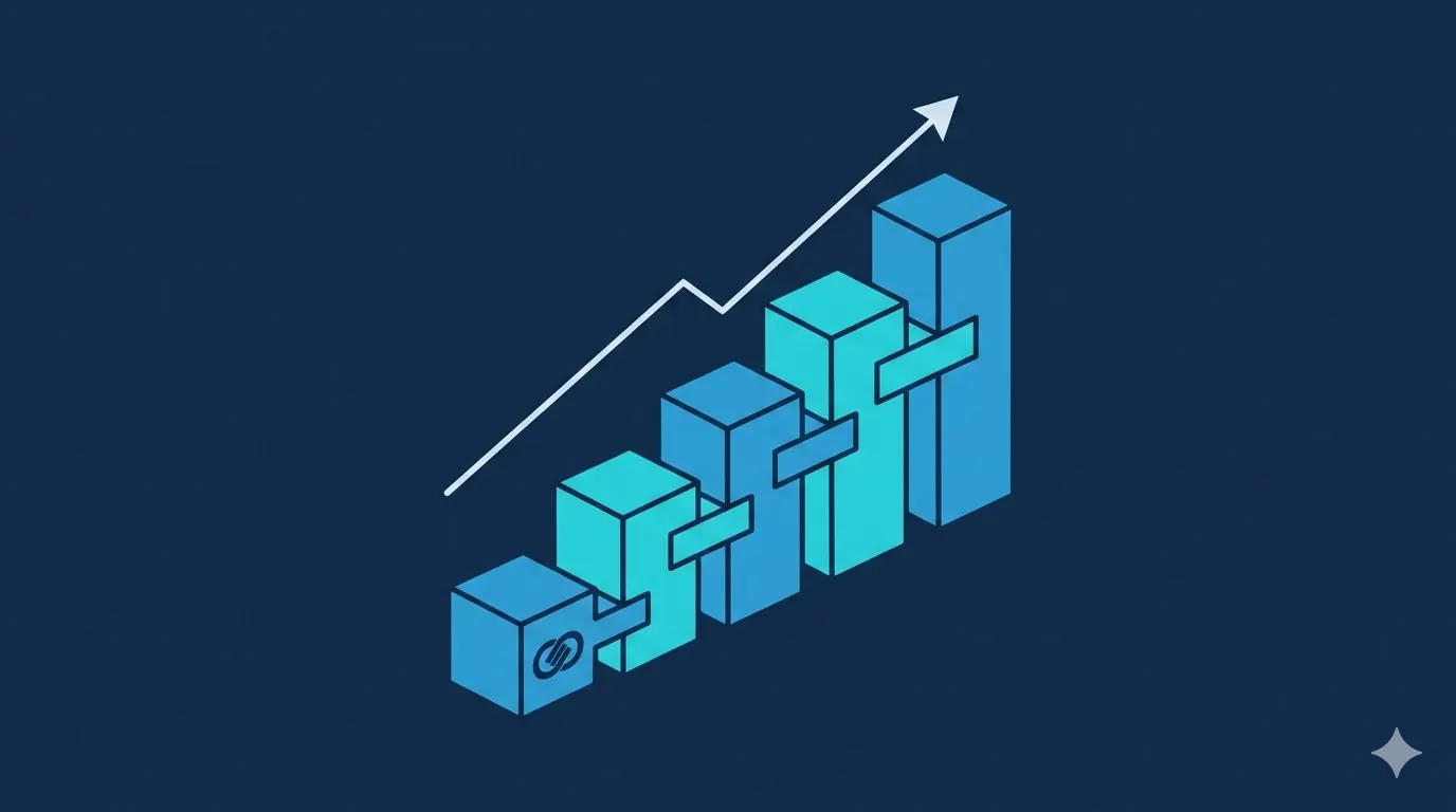 Marketing graphic illustrating technical SEO ROI compounding over time versus paid ad spend